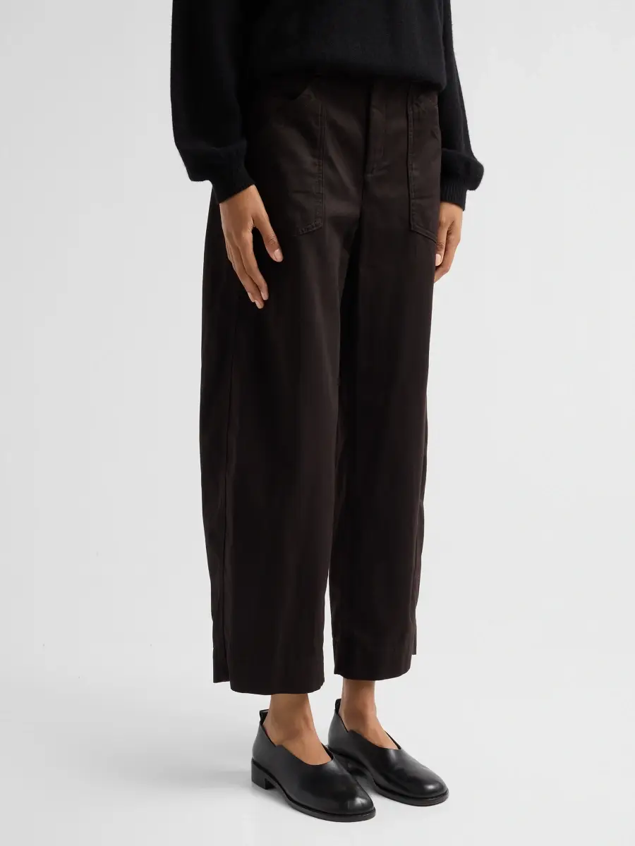 Vince Women's Washed Cotton Utility Crop Pants | Thumbnail 4 Vince Women's Washed Cotton Utility Crop Pants | Thumbnail 4
