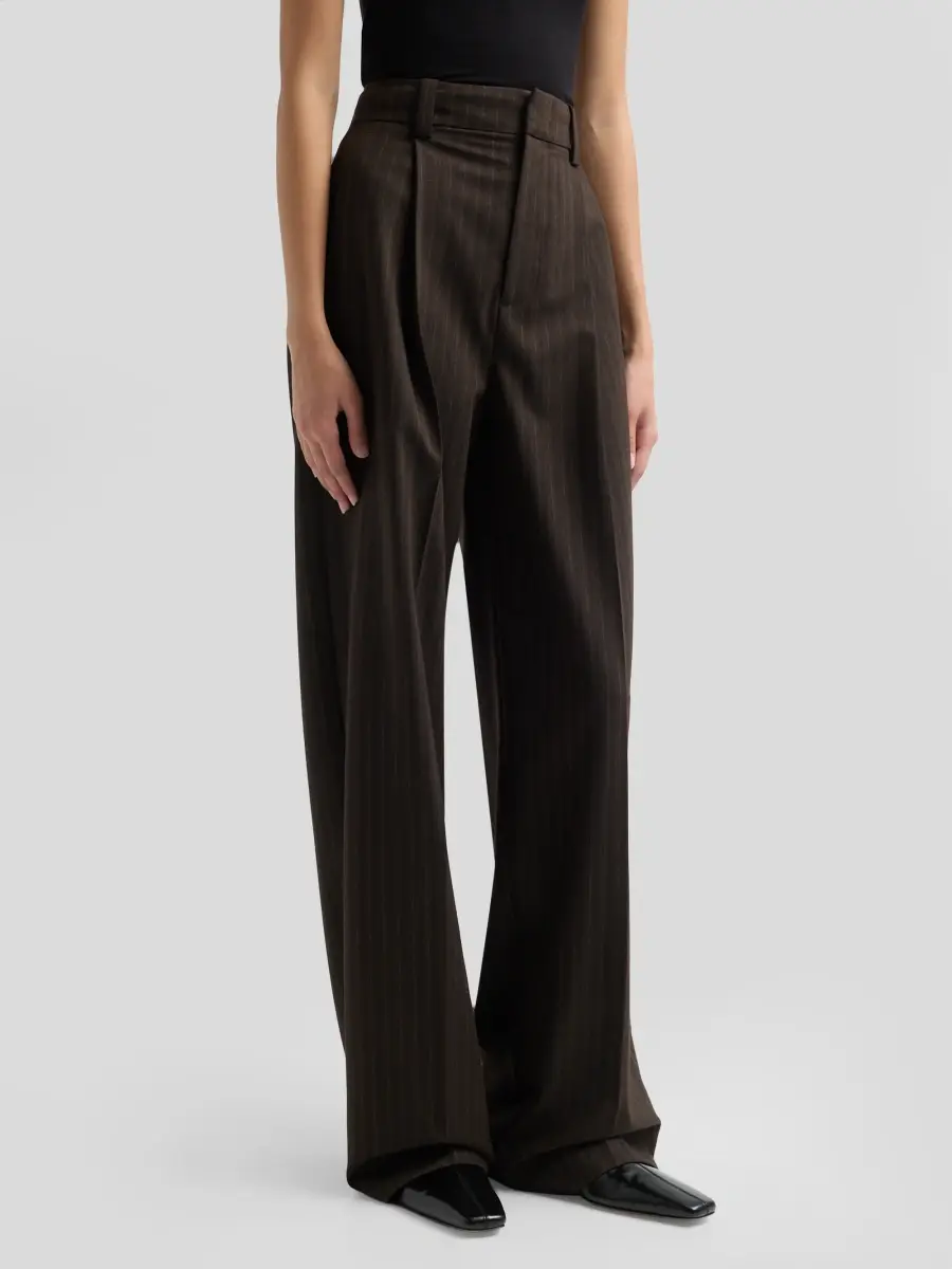 Vince Women's Striped Wool-Blend Wide-Leg Trousers | Thumbnail 4 Vince Women's Striped Wool-Blend Wide-Leg Trousers | Thumbnail 4