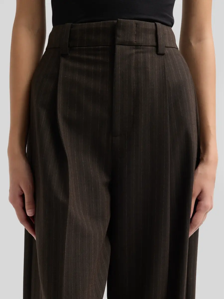 Vince Women's Striped Wool-Blend Wide-Leg Trousers | Thumbnail 5 Vince Women's Striped Wool-Blend Wide-Leg Trousers | Thumbnail 5