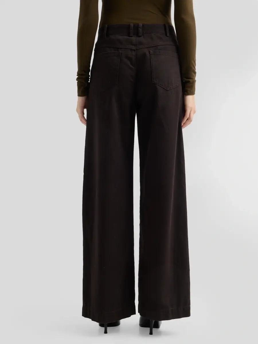 Vince Women's Twill Cotton Mid-Rise Wide-Leg Pants | Thumbnail 3