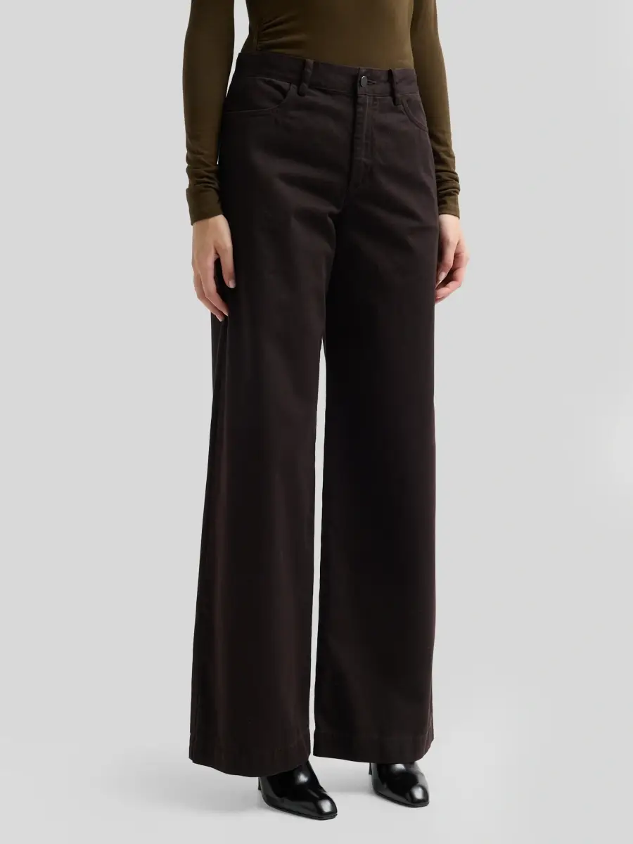 Vince Women's Twill Cotton Mid-Rise Wide-Leg Pants | Thumbnail 4