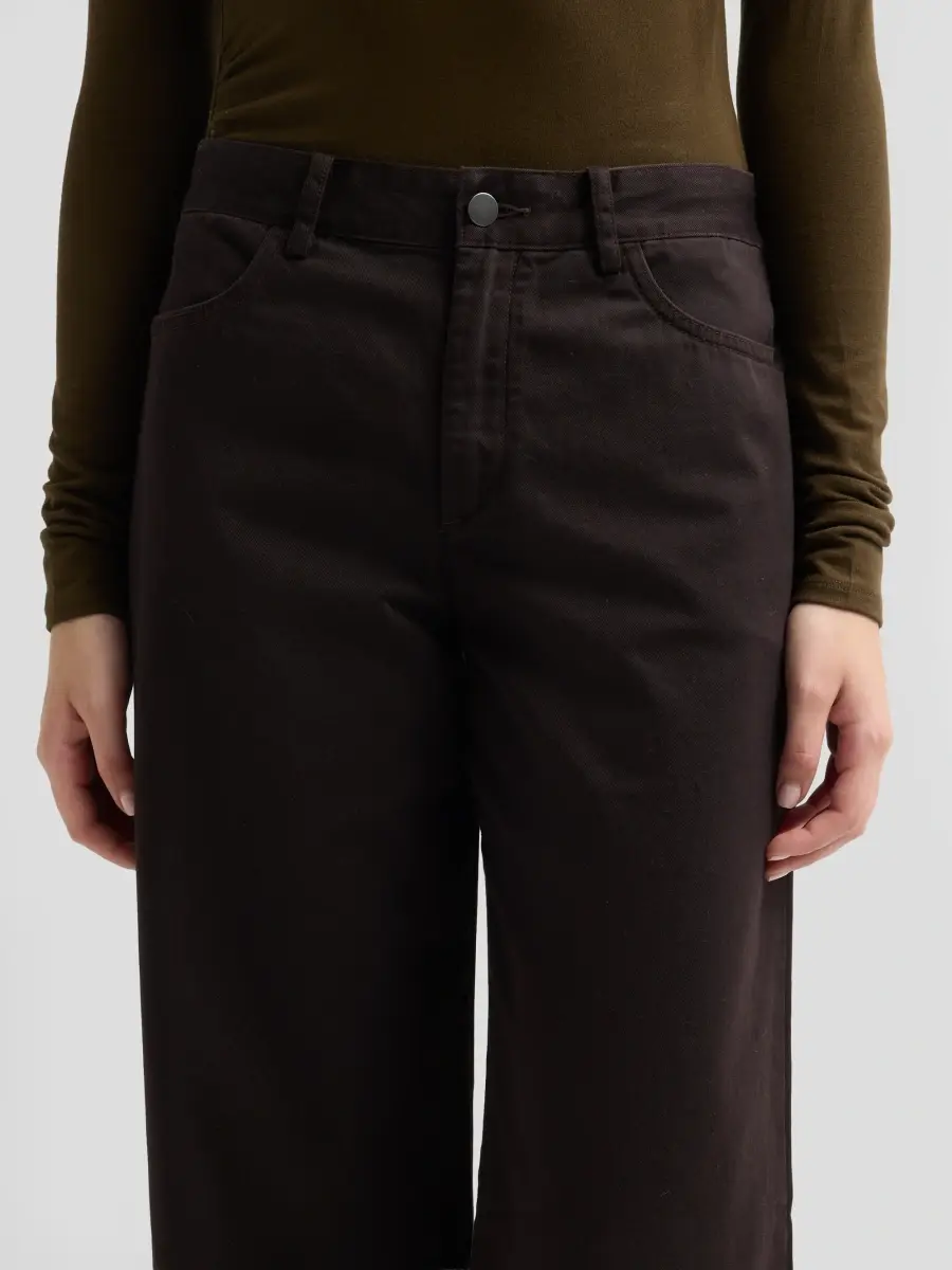 Vince Women's Twill Cotton Mid-Rise Wide-Leg Pants | Thumbnail 5
