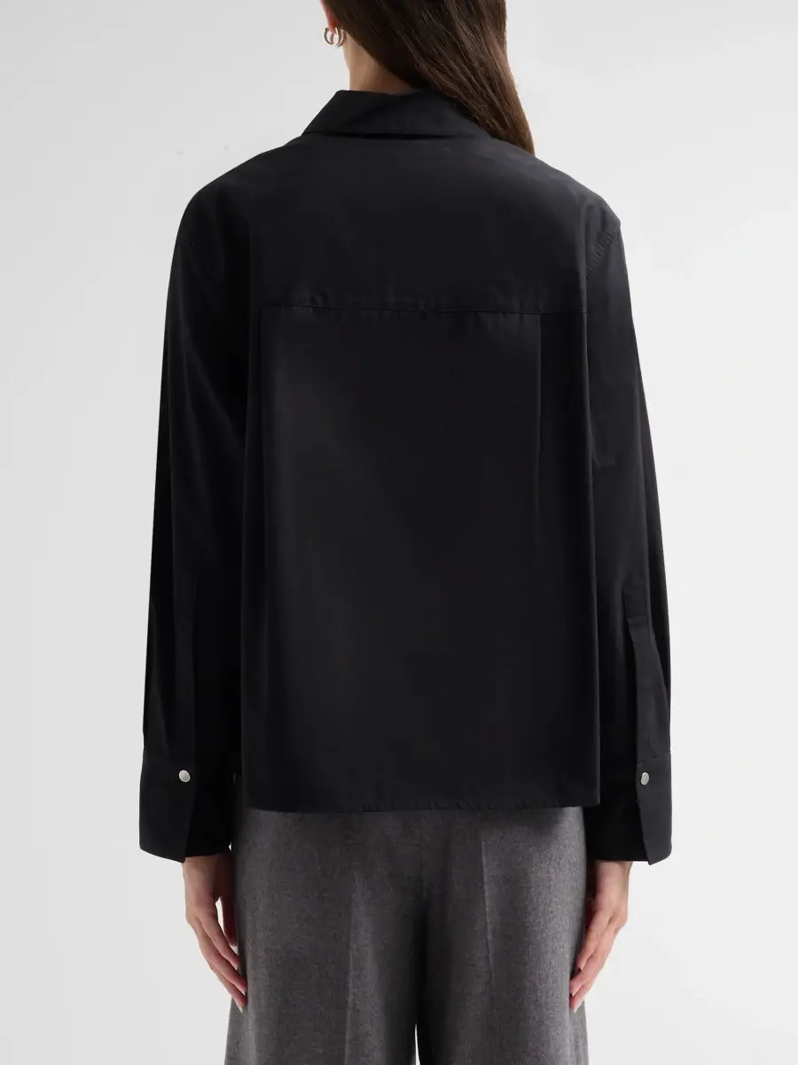 Vince Women's Cotton Snap-Front Shirt | Thumbnail 3 Vince Women's Cotton Snap-Front Shirt | Thumbnail 3