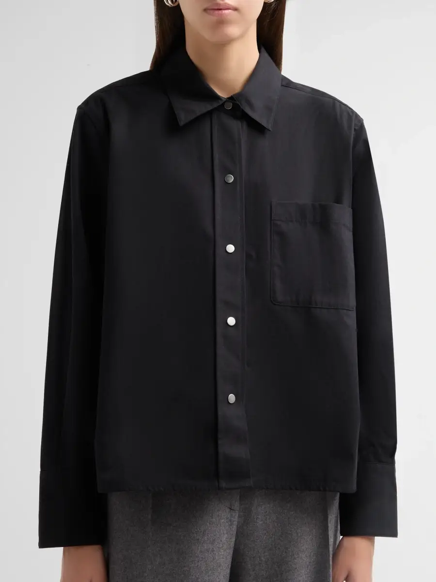 Vince Women's Cotton Snap-Front Shirt | Thumbnail 5 Vince Women's Cotton Snap-Front Shirt | Thumbnail 5