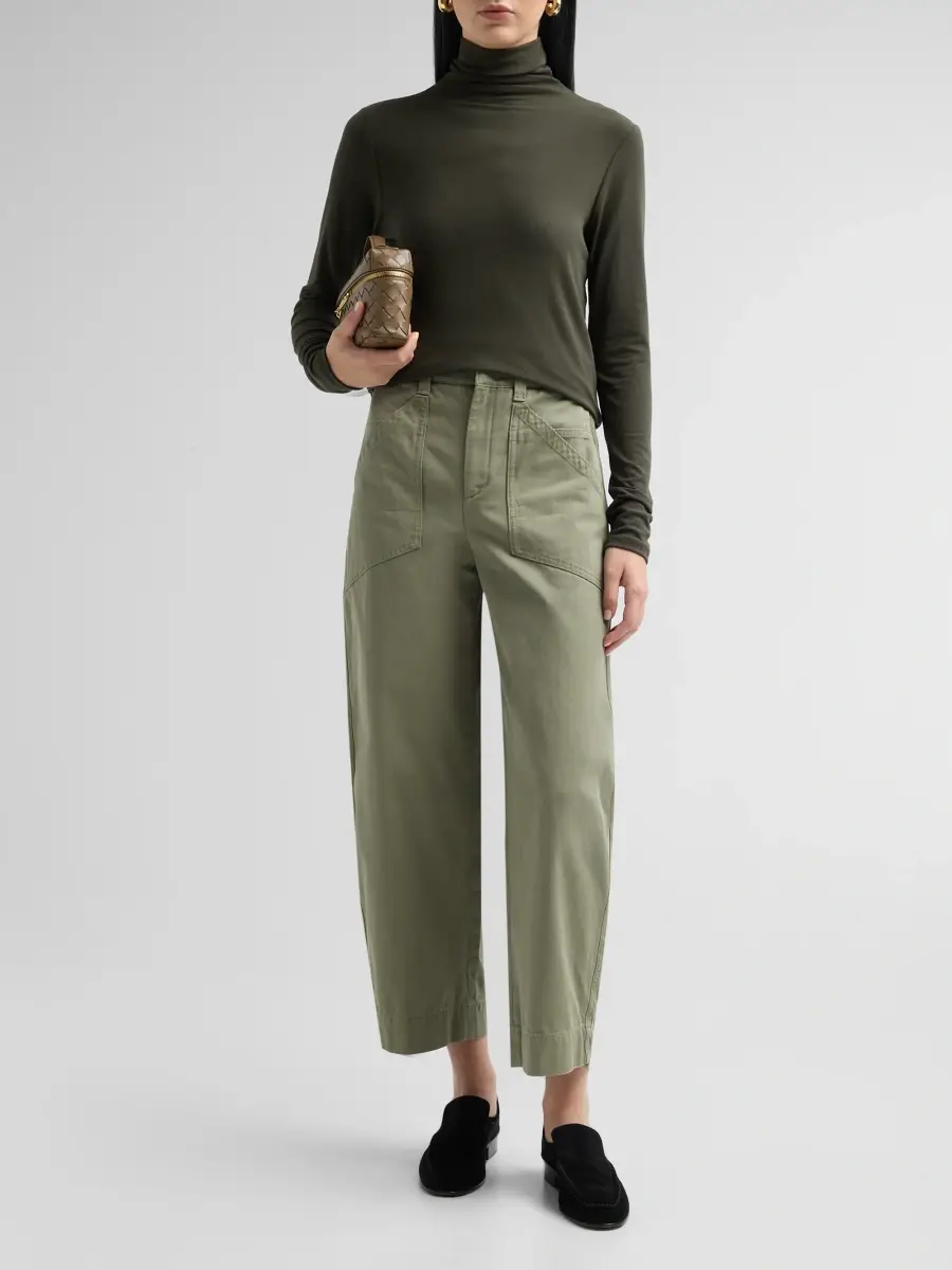Vince Women's Washed Cotton Utility Crop Pants | Thumbnail 2 Vince Women's Washed Cotton Utility Crop Pants | Thumbnail 2