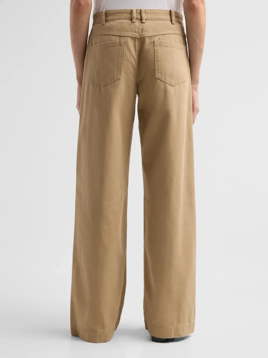Vince Women's Twill Cotton Mid-Rise Wide-Leg Pants | Thumbnail 3