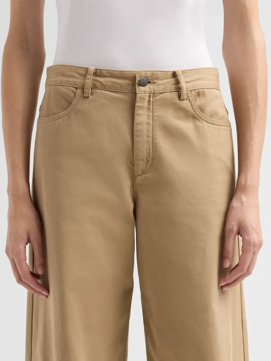 Vince Women's Twill Cotton Mid-Rise Wide-Leg Pants | Thumbnail 5