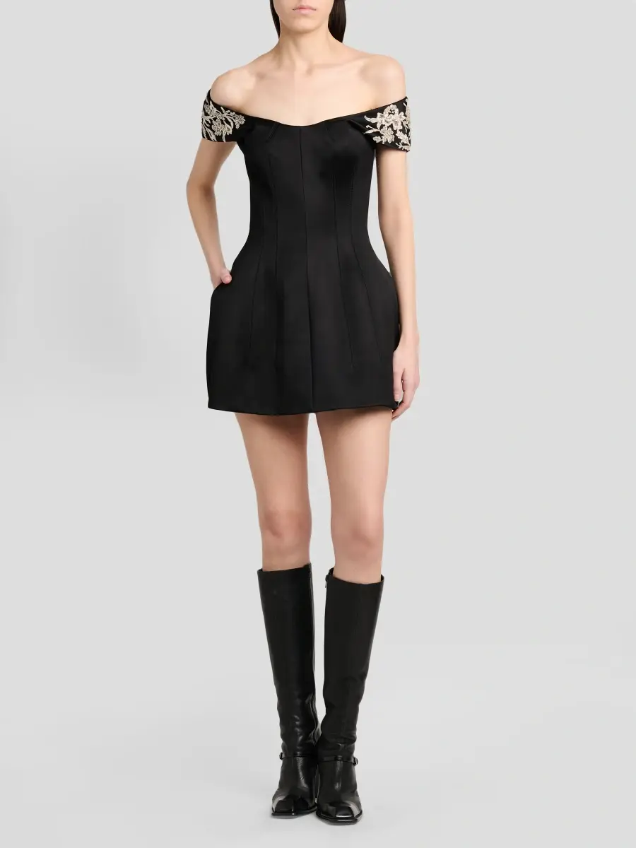 Alexander McQueen Women's Embellished Off-The-Shoulder Mini Cocktail Dress | Thumbnail 2 Alexander McQueen Women's Embellished Off-The-Shoulder Mini Cocktail Dress | Thumbnail 2
