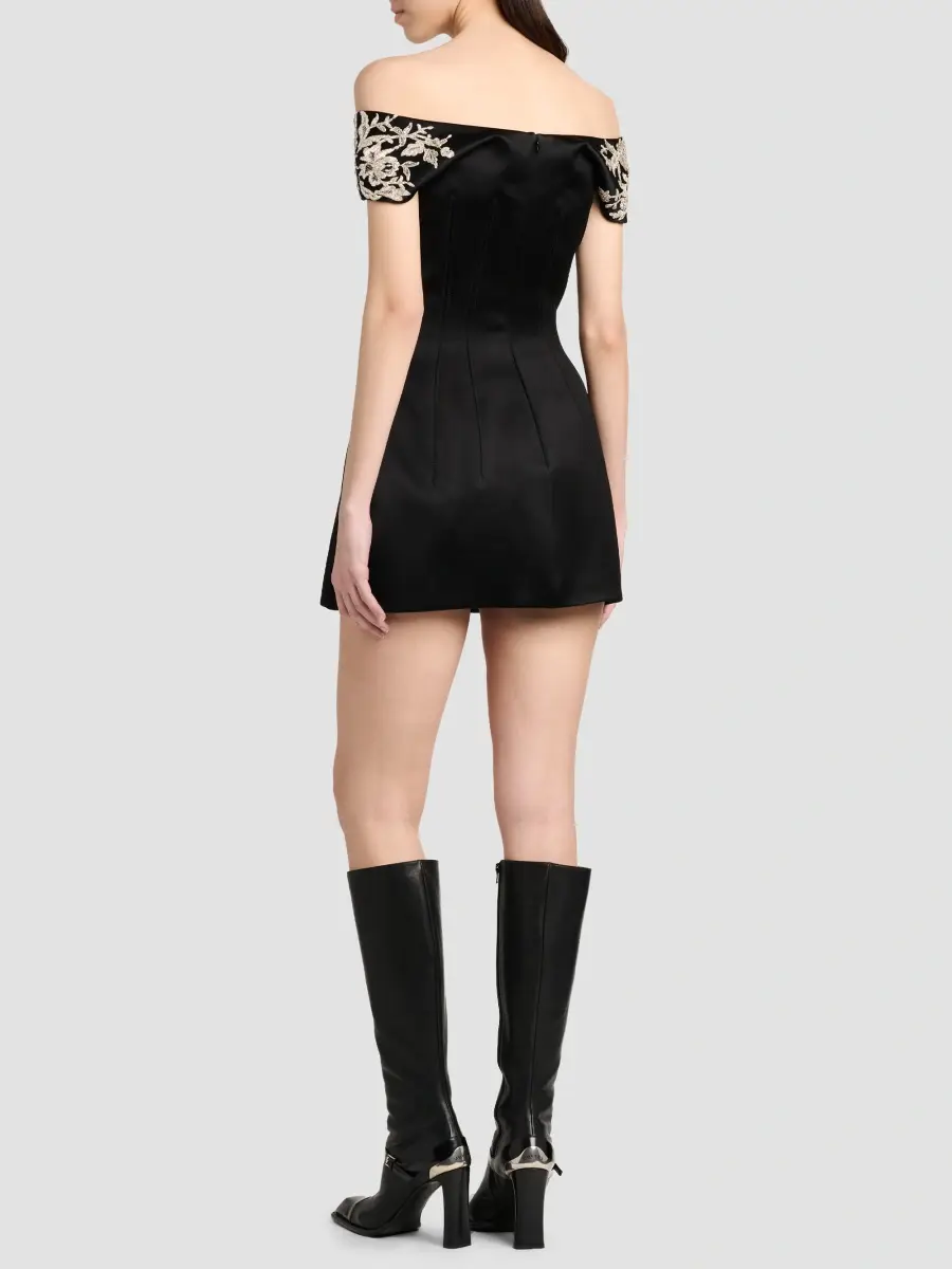 Alexander McQueen Women's Embellished Off-The-Shoulder Mini Cocktail Dress | Thumbnail 3 Alexander McQueen Women's Embellished Off-The-Shoulder Mini Cocktail Dress | Thumbnail 3