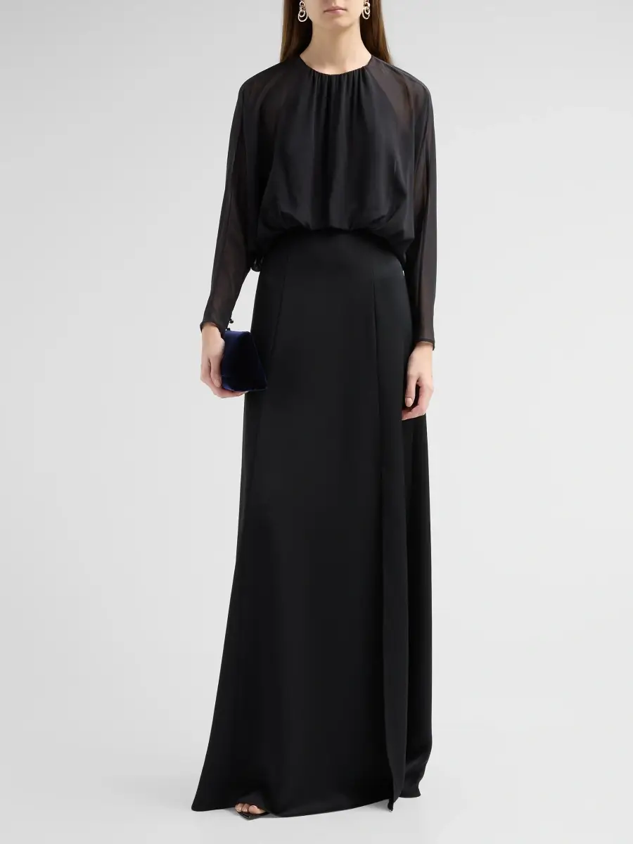 Teri Jon by Rickie Freeman Women's Blouson Crepe Maxi Dress | Thumbnail 2 Teri Jon by Rickie Freeman Women's Blouson Crepe Maxi Dress | Thumbnail 2