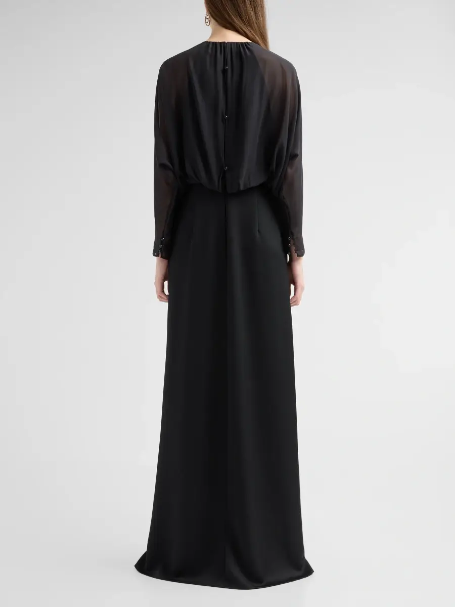 Teri Jon by Rickie Freeman Women's Blouson Crepe Maxi Dress | Thumbnail 3 Teri Jon by Rickie Freeman Women's Blouson Crepe Maxi Dress | Thumbnail 3