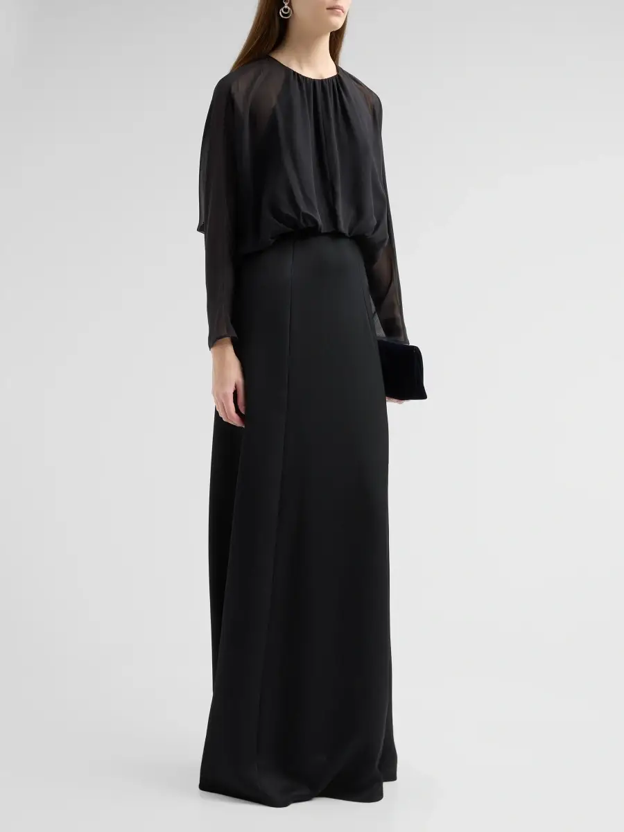 Teri Jon by Rickie Freeman Women's Blouson Crepe Maxi Dress | Thumbnail 4 Teri Jon by Rickie Freeman Women's Blouson Crepe Maxi Dress | Thumbnail 4