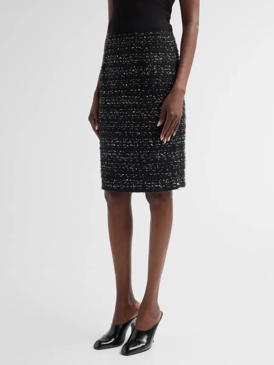 Teri Jon by Rickie Freeman Women's Tweed Pencil Knee-Length Skirt | Thumbnail 4 Teri Jon by Rickie Freeman Women's Tweed Pencil Knee-Length Skirt | Thumbnail 4
