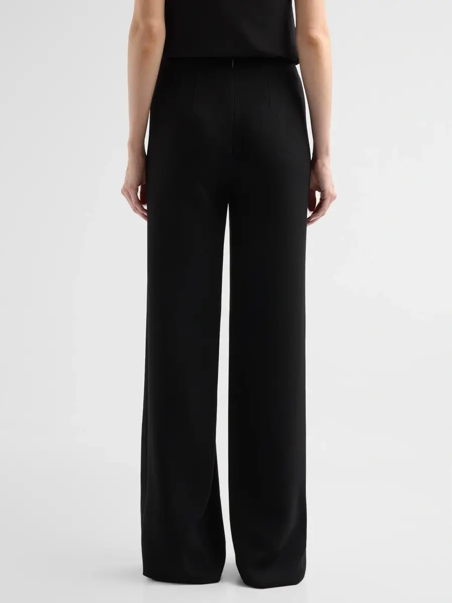 Teri Jon by Rickie Freeman Women's Crepe Wide-Leg Pants | Thumbnail 3 Teri Jon by Rickie Freeman Women's Crepe Wide-Leg Pants | Thumbnail 3