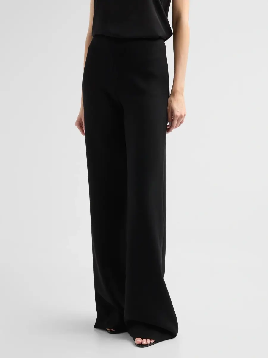 Teri Jon by Rickie Freeman Women's Crepe Wide-Leg Pants | Thumbnail 4 Teri Jon by Rickie Freeman Women's Crepe Wide-Leg Pants | Thumbnail 4