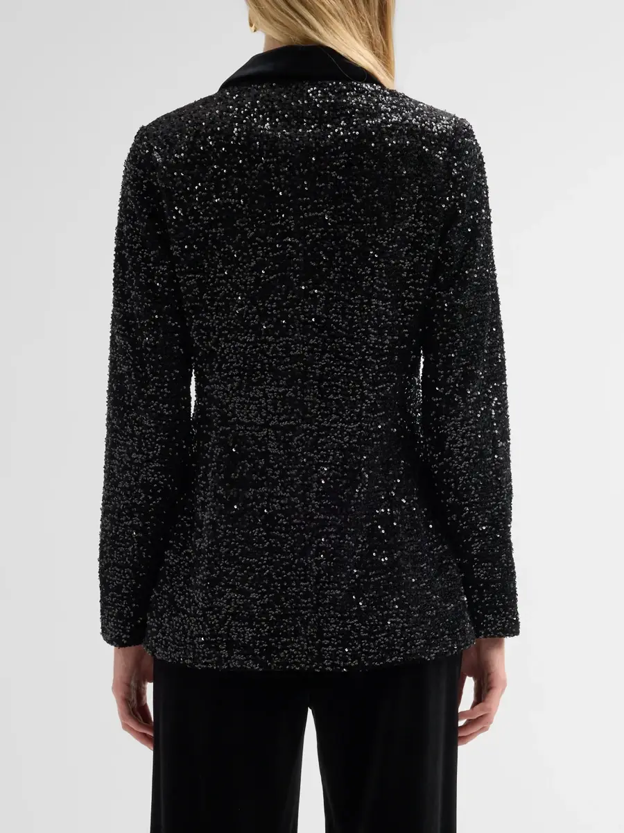 Teri Jon by Rickie Freeman Women's Velvet Sequined Blazer | Thumbnail 3 Teri Jon by Rickie Freeman Women's Velvet Sequined Blazer | Thumbnail 3