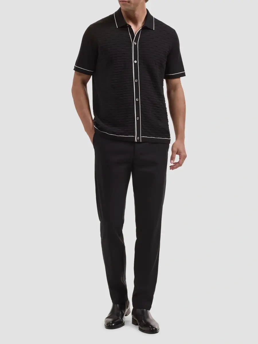 Bugatchi Men's Cotton-Blend Short-Sleeve Button-Down Shirt | Thumbnail 2 Bugatchi Men's Cotton-Blend Short-Sleeve Button-Down Shirt | Thumbnail 2