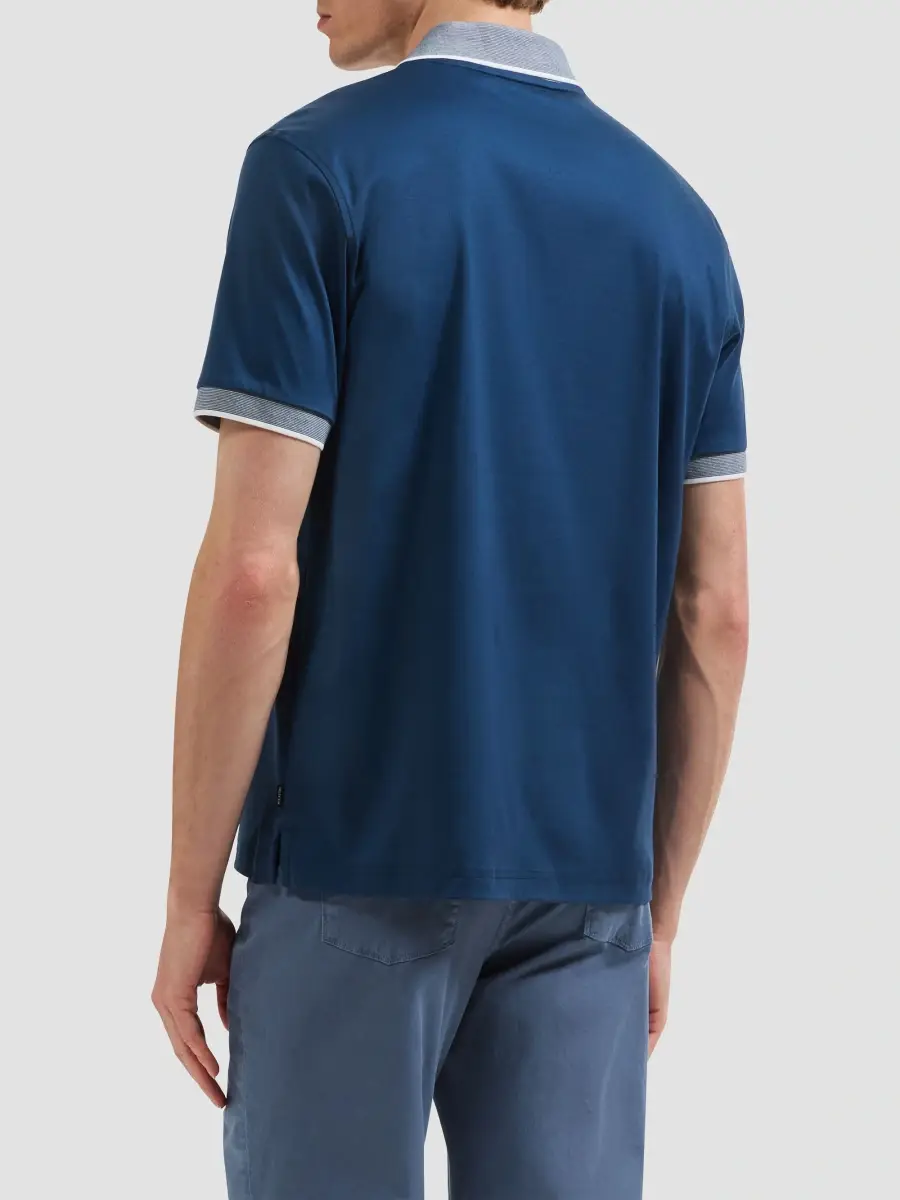 Bugatchi Men's Contrast-Trim Pima Cotton Polo Shirt | Thumbnail 3