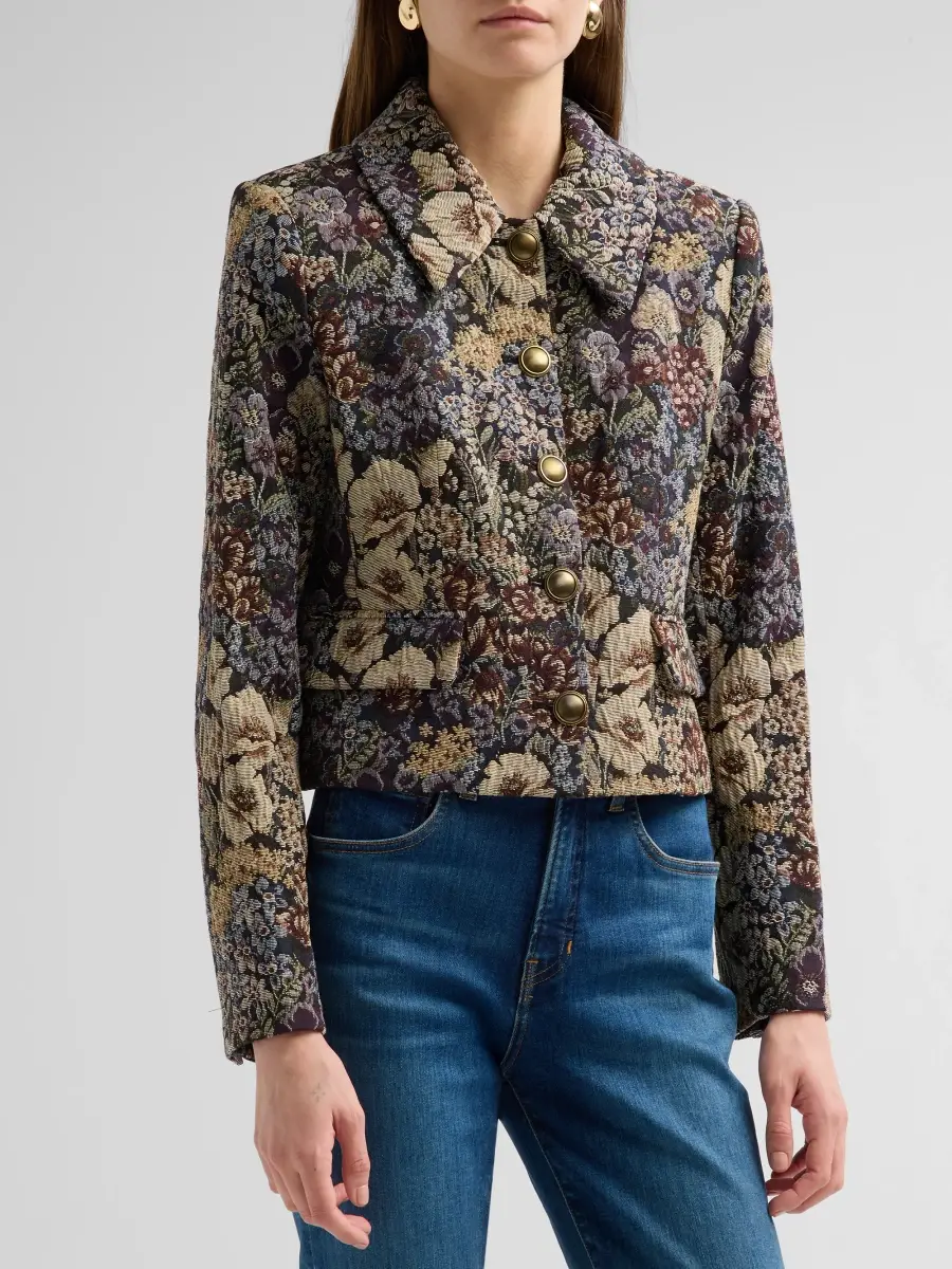 Veronica Beard Women's Mabel Floral Short Jacket | Thumbnail 4 Veronica Beard Women's Mabel Floral Short Jacket | Thumbnail 4