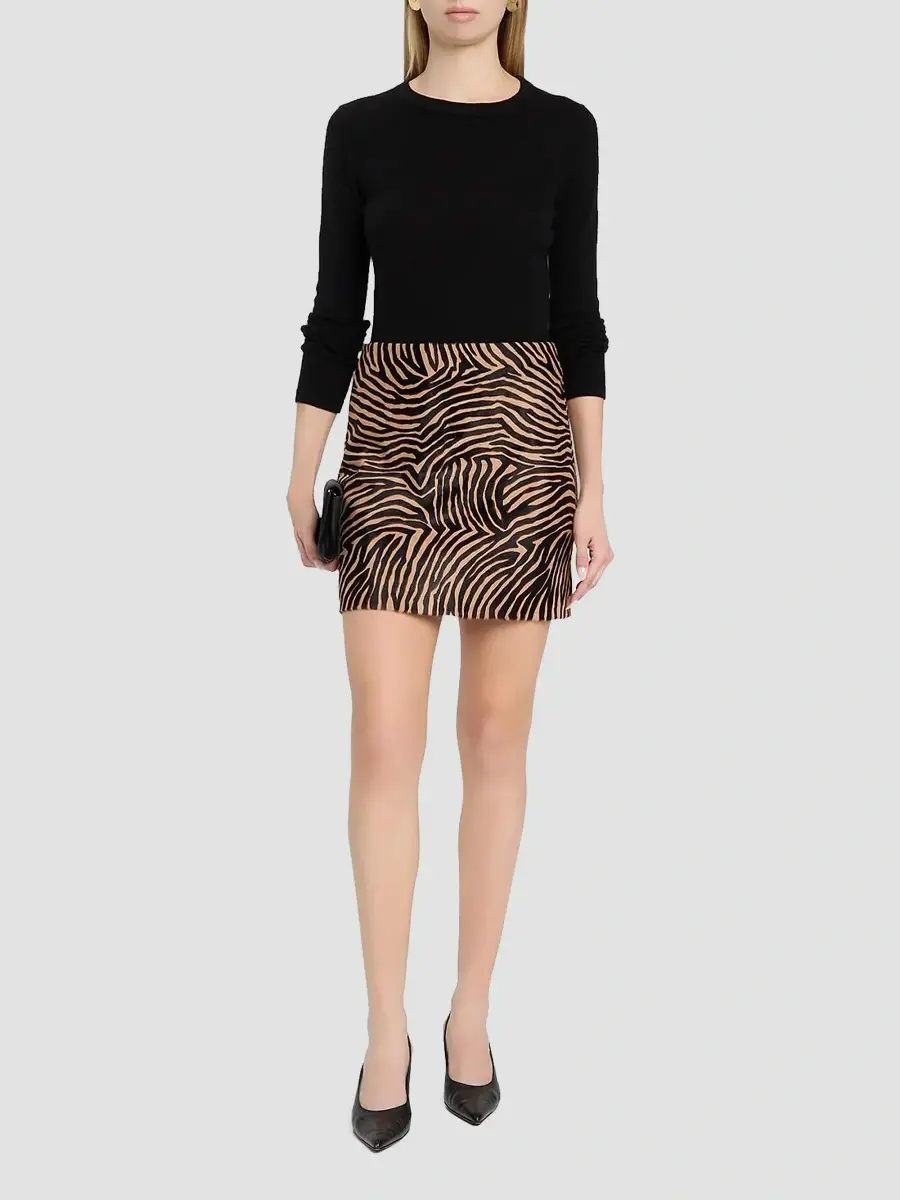Veronica Beard Women's Ohemia Calf Hair Mini Skirt | Thumbnail 2 Veronica Beard Women's Ohemia Calf Hair Mini Skirt | Thumbnail 2