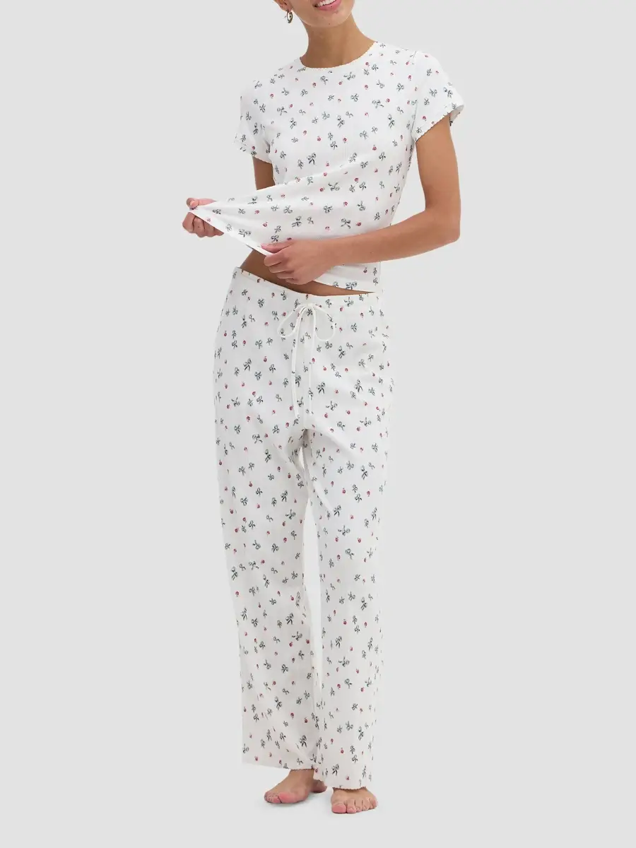Hill House Home Women's The Cleo Pointelle PJ Set | Thumbnail 2 Hill House Home Women's The Cleo Pointelle PJ Set | Thumbnail 2