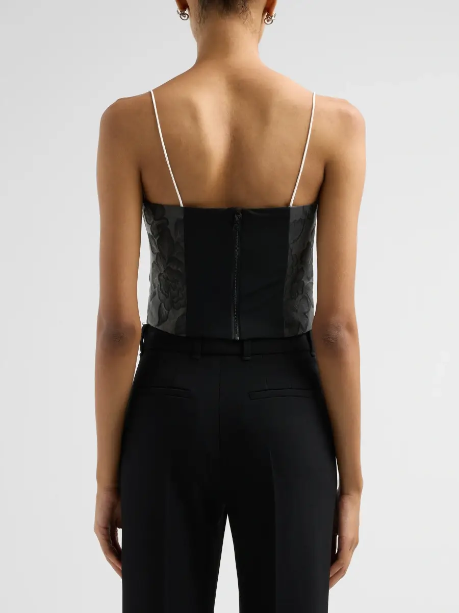 Alice + Olivia Women's Hallie Embellished Peekaboo Crop Top | Thumbnail 3 Alice + Olivia Women's Hallie Embellished Peekaboo Crop Top | Thumbnail 3