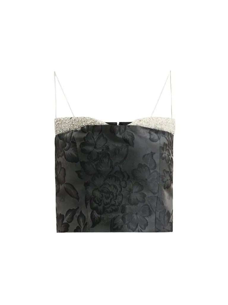 Women's Hallie Embellished Peekaboo Crop Top