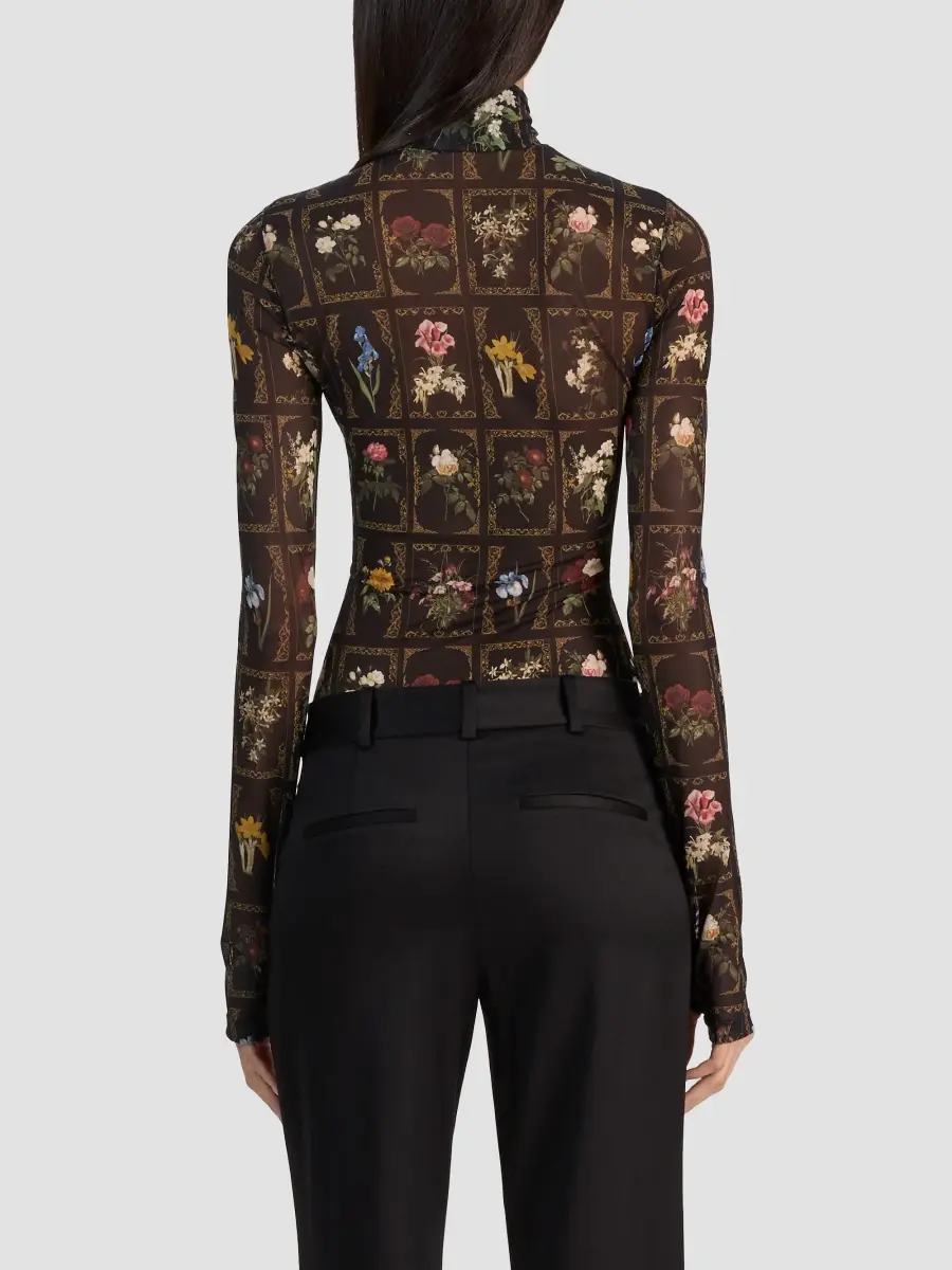Alice + Olivia Women's Delaina Floral Turtleneck Top | Thumbnail 3 Alice + Olivia Women's Delaina Floral Turtleneck Top | Thumbnail 3