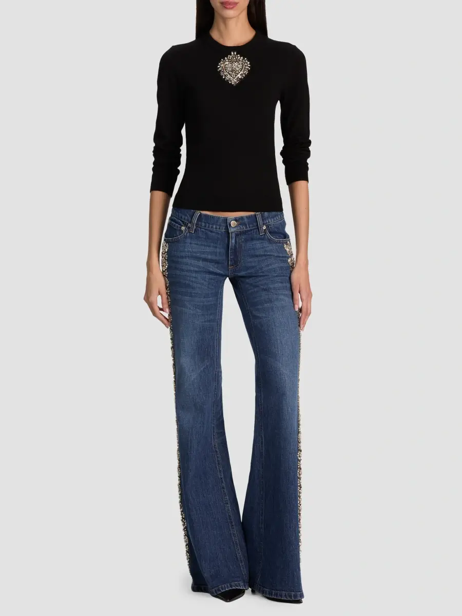 Alice + Olivia Women's Porla Embroidered Stretch-Wool Sweater | Thumbnail 2 Alice + Olivia Women's Porla Embroidered Stretch-Wool Sweater | Thumbnail 2