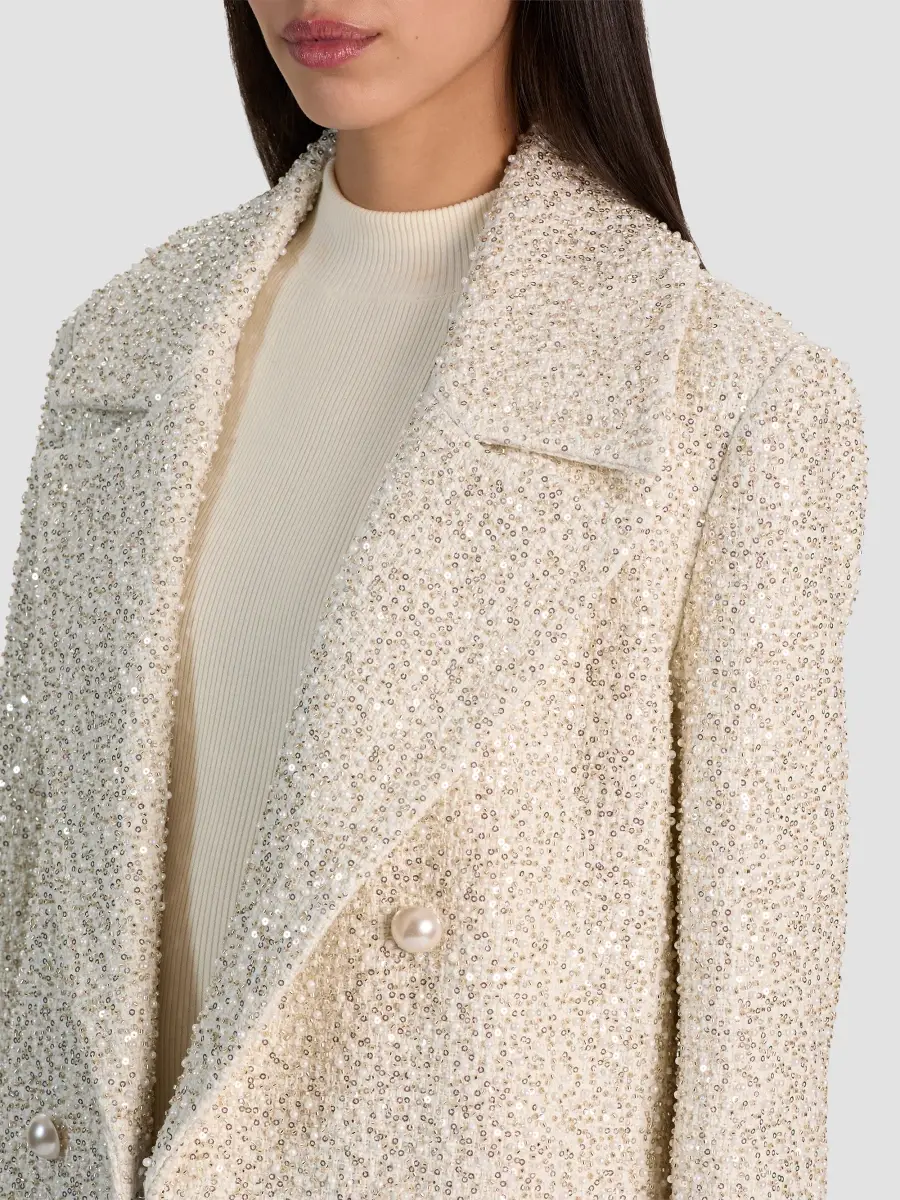 Alice + Olivia Women's Nicholas Embellished Double-Breasted Coat | Thumbnail 4
