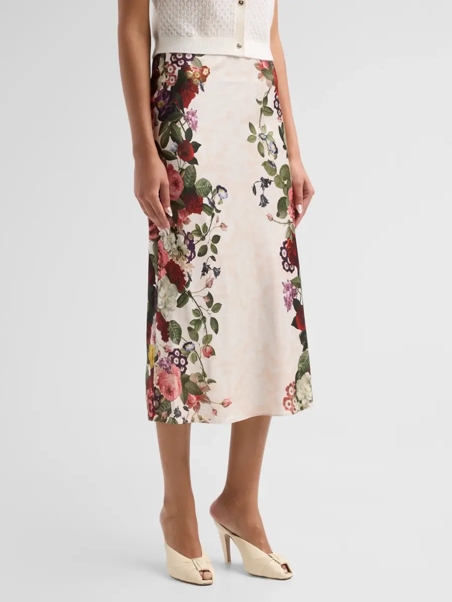 Alice + Olivia Women's Maeve Floral Midi Slip Skirt | Thumbnail 4 Alice + Olivia Women's Maeve Floral Midi Slip Skirt | Thumbnail 4