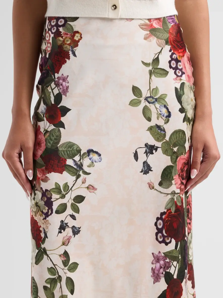 Alice + Olivia Women's Maeve Floral Midi Slip Skirt | Thumbnail 5 Alice + Olivia Women's Maeve Floral Midi Slip Skirt | Thumbnail 5