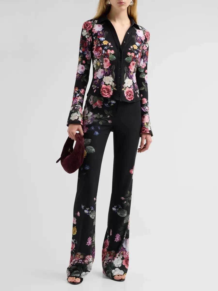 Alice + Olivia Women's Teeny Floral Bootcut Pants | Thumbnail 2