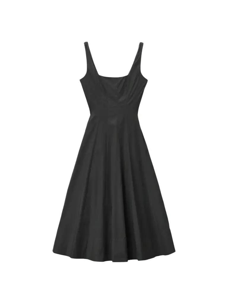 Staud Women's Wells Seamed A-Line Midi Dress