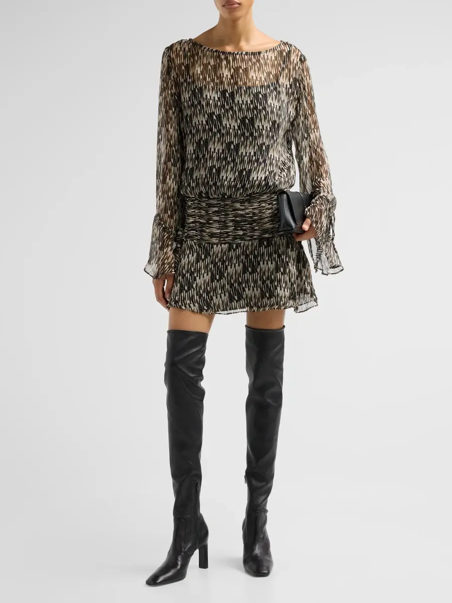 Staud Women's Beatrix Printed Blouson Mini Dress | Thumbnail 2 Staud Women's Beatrix Printed Blouson Mini Dress | Thumbnail 2