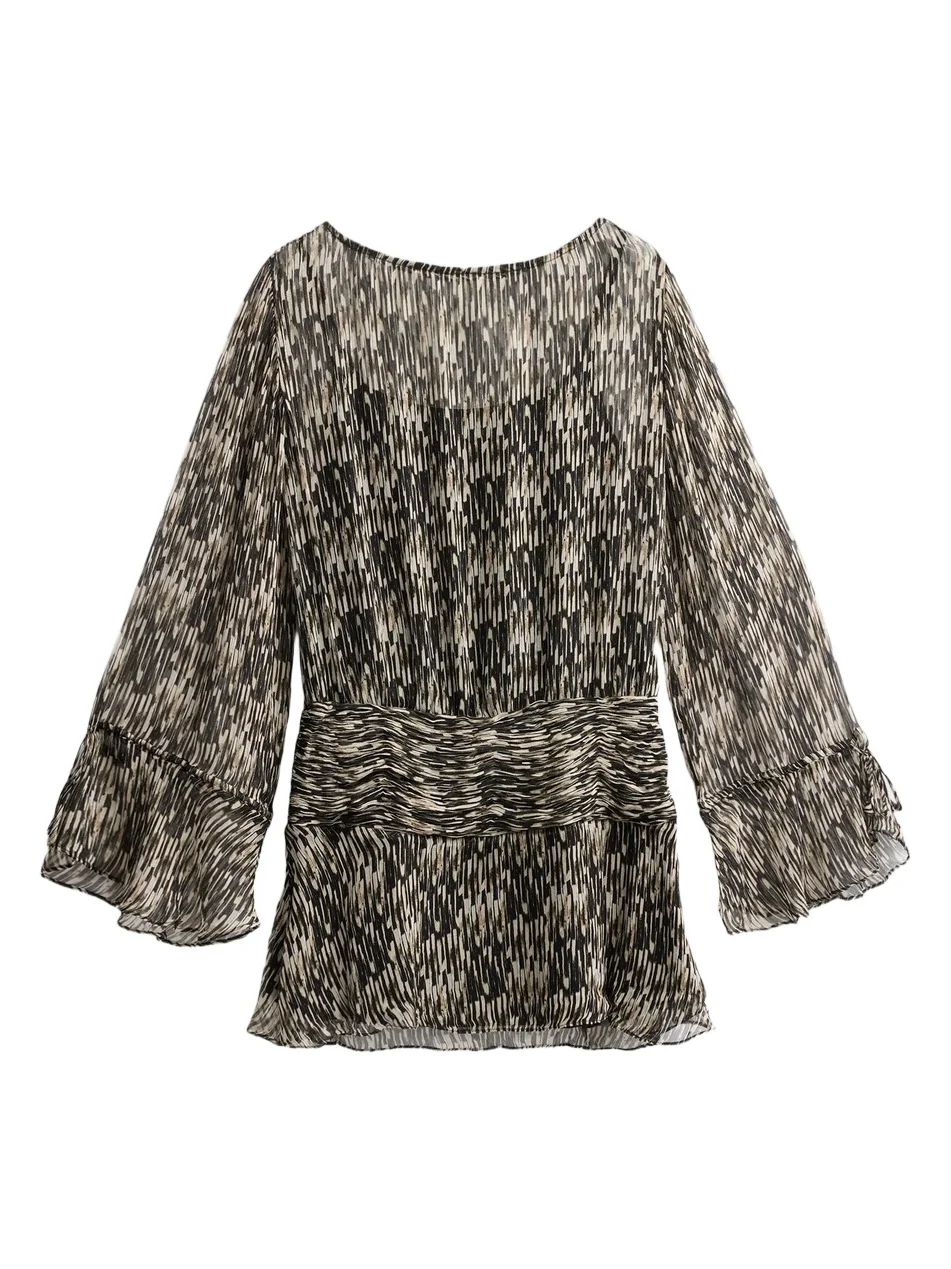 Staud Women's Beatrix Printed Blouson Mini Dress