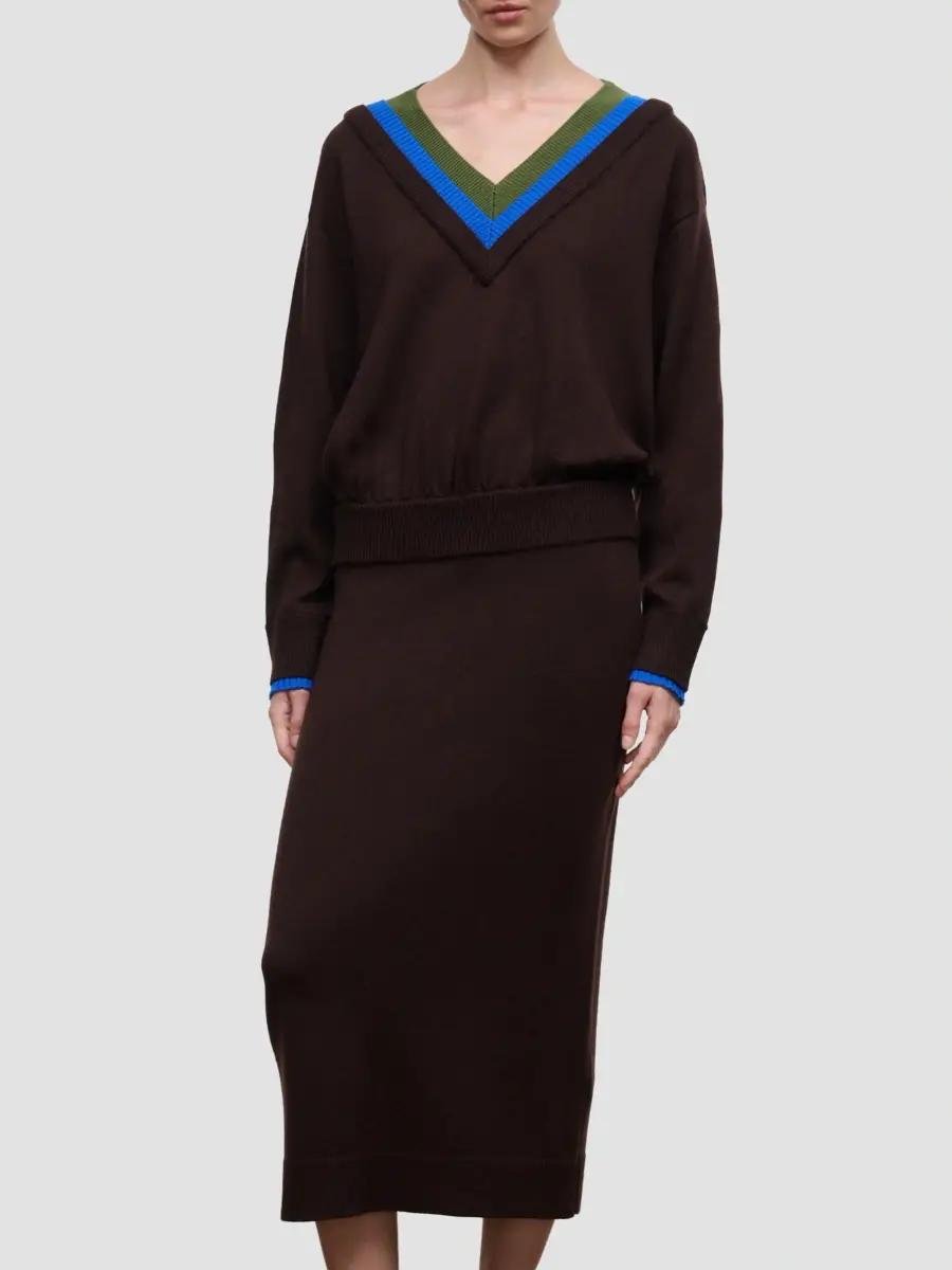 Staud Women's Normandy Wool Sweater Midi Dress | Thumbnail 2 Staud Women's Normandy Wool Sweater Midi Dress | Thumbnail 2