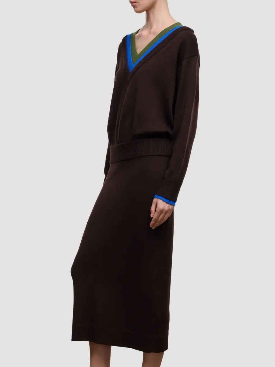 Staud Women's Normandy Wool Sweater Midi Dress | Thumbnail 4 Staud Women's Normandy Wool Sweater Midi Dress | Thumbnail 4