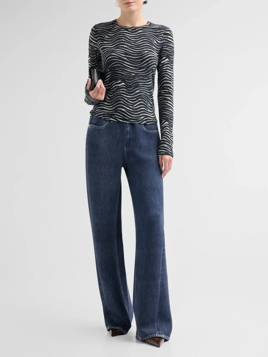 rag & bone Women's Luca Zebra-Print Long-Sleeve T-Shirt | Thumbnail 2