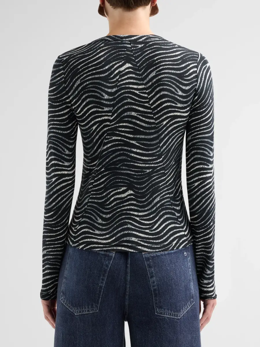 rag & bone Women's Luca Zebra-Print Long-Sleeve T-Shirt | Thumbnail 3