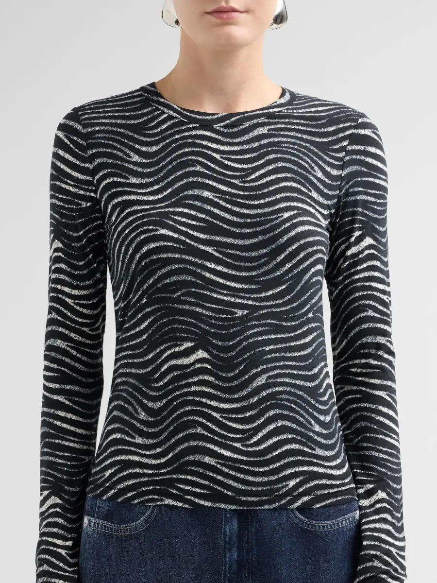rag & bone Women's Luca Zebra-Print Long-Sleeve T-Shirt | Thumbnail 5