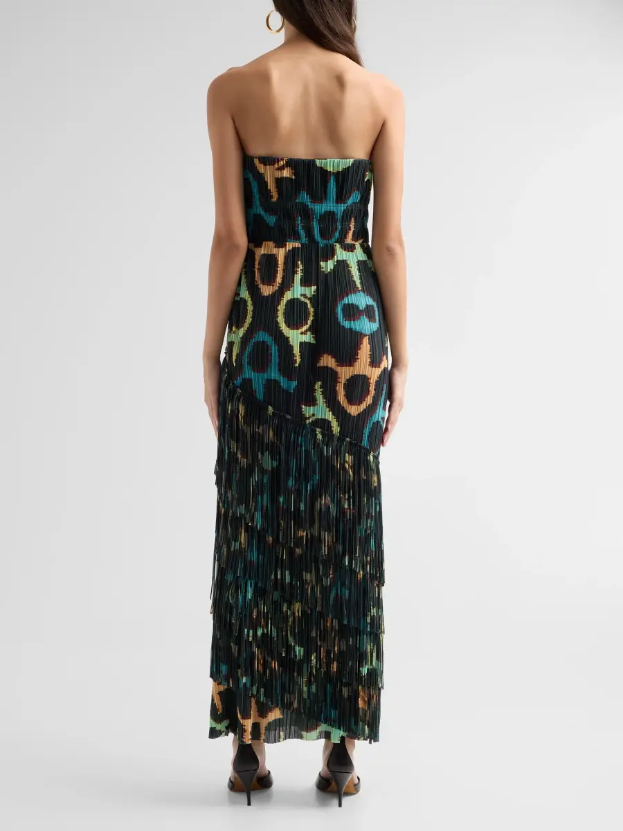 Ulla Johnson Women's Cosmo Patterned Fringed Maxi Dress | Thumbnail 3