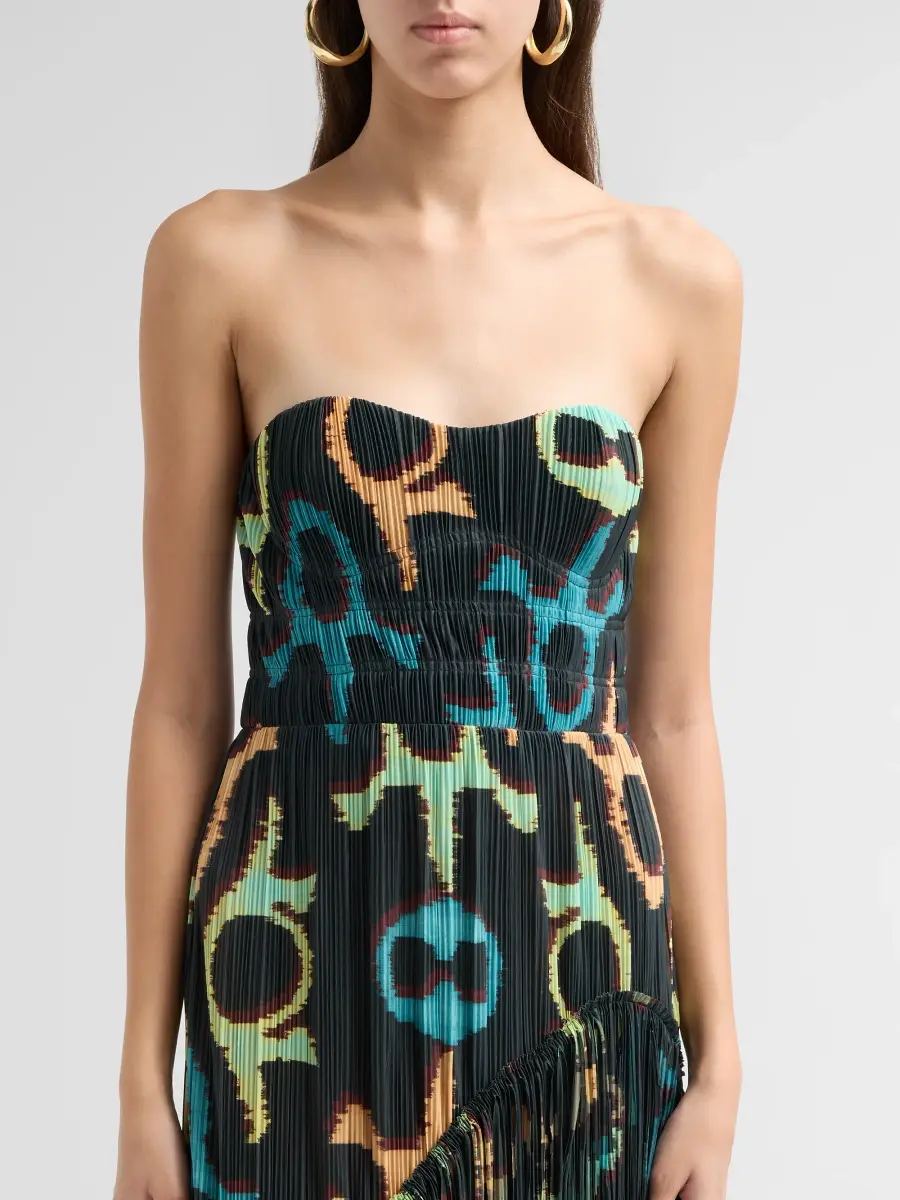 Ulla Johnson Women's Cosmo Patterned Fringed Maxi Dress | Thumbnail 5