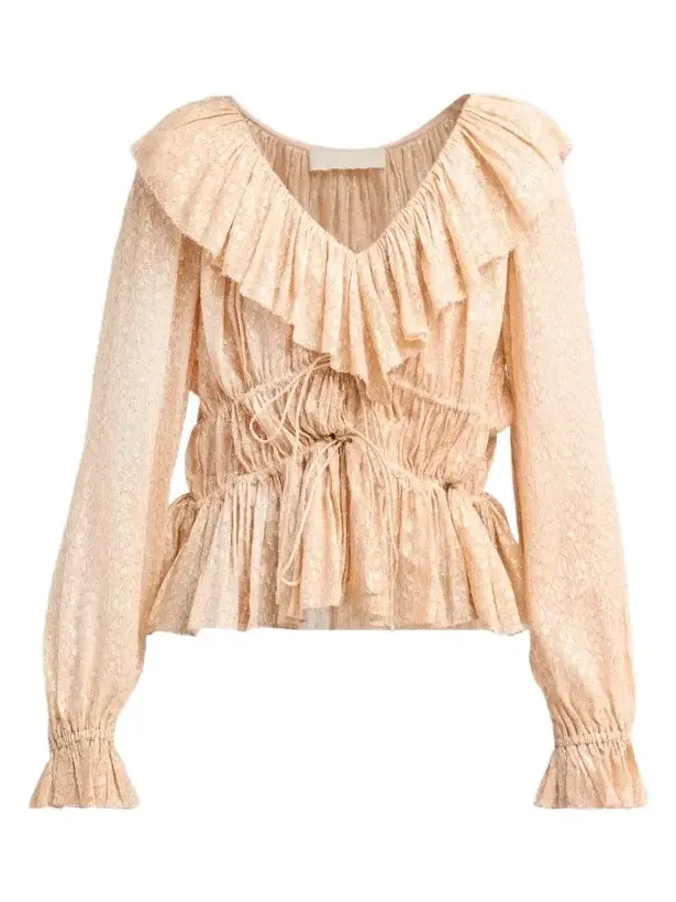 Women's Odilia Ruffled Silk-Blend Blouse Women's Odilia Ruffled Silk-Blend Blouse