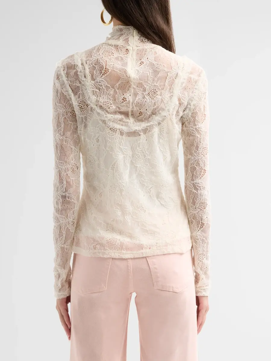 Ulla Johnson Women's Olivette Floral Stretch-Lace Long-Sleeve Top | Thumbnail 3 Ulla Johnson Women's Olivette Floral Stretch-Lace Long-Sleeve Top | Thumbnail 3