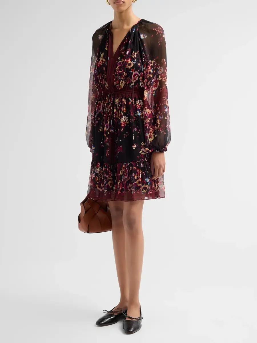 Ulla Johnson Women's Mariselle Floral Silk Mini Dress | Thumbnail 4 Ulla Johnson Women's Mariselle Floral Silk Mini Dress | Thumbnail 4