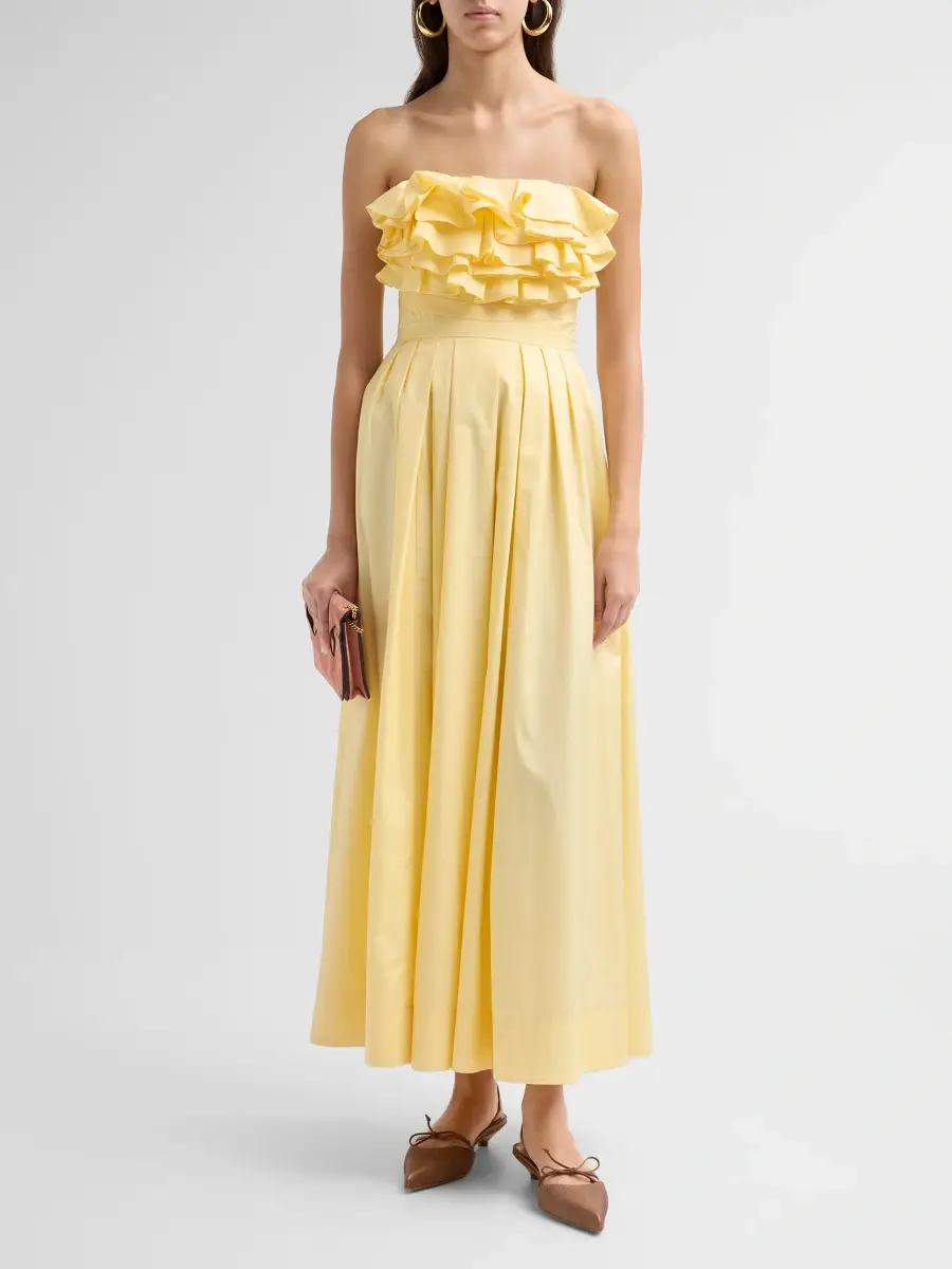 Ulla Johnson Women's Eugenie Cotton Strapless Maxi Dress | Thumbnail 2