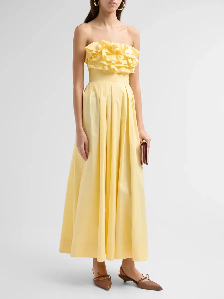 Ulla Johnson Women's Eugenie Cotton Strapless Maxi Dress | Thumbnail 4