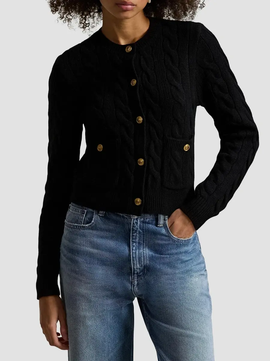 Polo Ralph Lauren Women's Wool-Cashmere Cable-Knit Cardigan | Thumbnail 3 Polo Ralph Lauren Women's Wool-Cashmere Cable-Knit Cardigan | Thumbnail 3