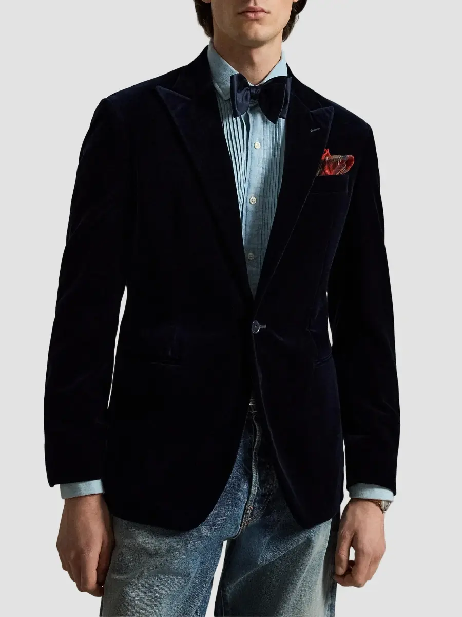 Polo Ralph Lauren Men's Velvet Double-Breasted Blazer | Thumbnail 4 Polo Ralph Lauren Men's Velvet Double-Breasted Blazer | Thumbnail 4